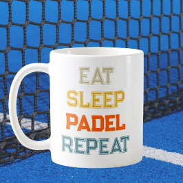Caneca De Café comer dormir padel repetir retro do padel player