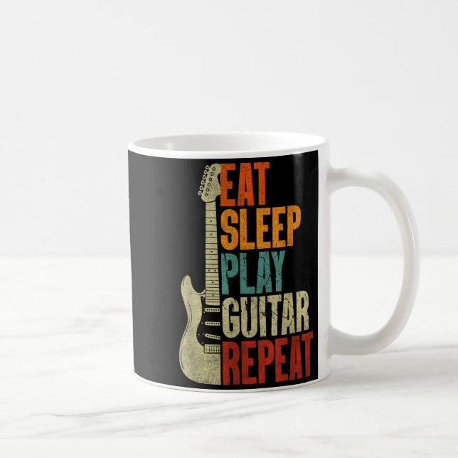 Caneca De Café Comer Dormir Tocar Guitarra para Homens Mulheres G (Direita)
