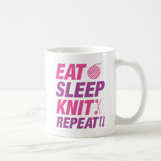 Caneca De Café Comer Dormir Tricotar Repetir