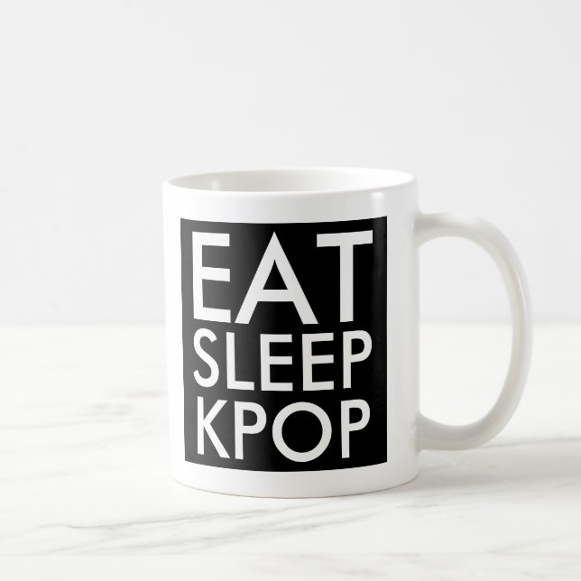 Caneca De Café Comer Kpop do Sono | Ventilador de música Presente (Direita)