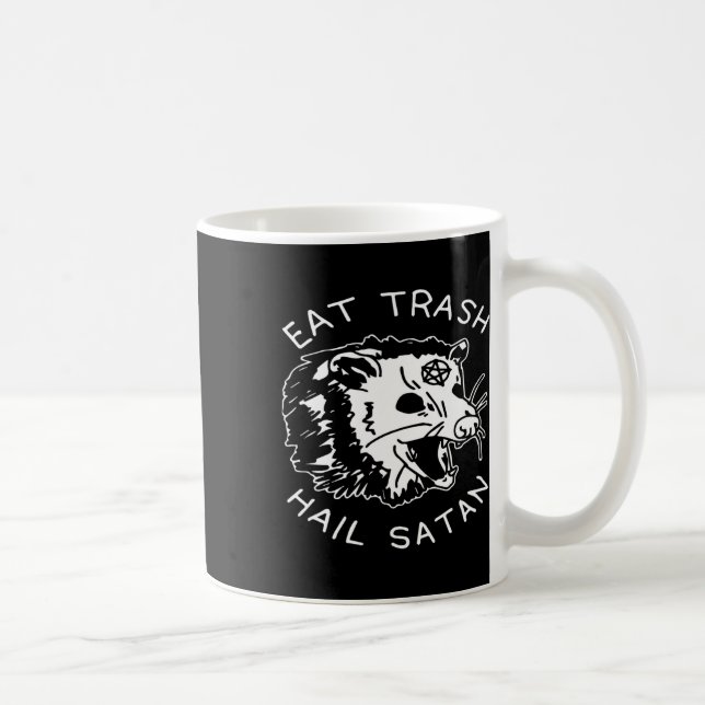 Caneca De Café Comer Lixo Salve Satanás Pijama de Natal Combinand (Direita)