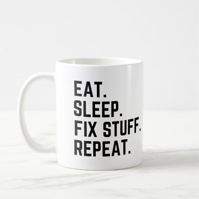 Caneca De Café Comer o que consertar o sono repetir (Esquerda)