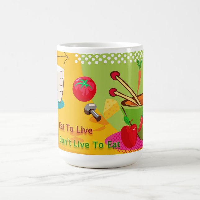 Caneca De Café Comer para viver Dieta e Perda de Peso (Centro)