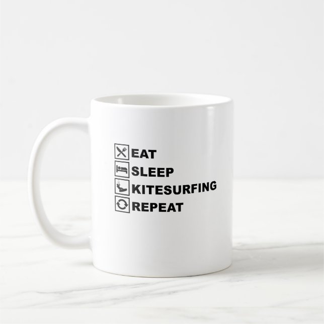 CANECA DE CAFÉ COMER REPETIÇÃO DO KITESURF DE SONO (Esquerda)