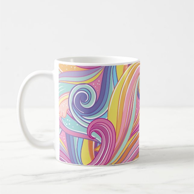 Caneca De Café Cometa Arco-Íris: Céu Sonho Mágico. (Esquerda)