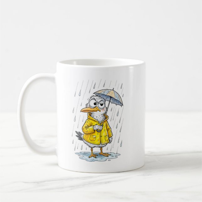 Caneca De Café Comic Bird Rainy Day Duty (Esquerda)
