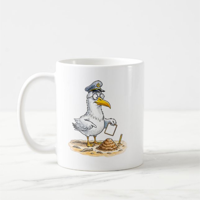 Caneca De Café Comic Bird Worm Inspector (Esquerda)