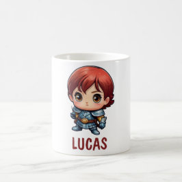 Caneca De Café Comic Knight Custom Name Kids Mug