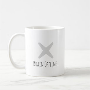 Caneca De Café Cômico "Cérebro Offline" Tipografia Moderna Introv