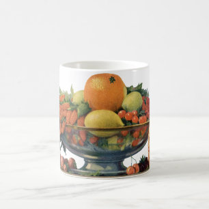 Caneca De Café Comida Antiga, Frutas Sortidas em uma Tigela