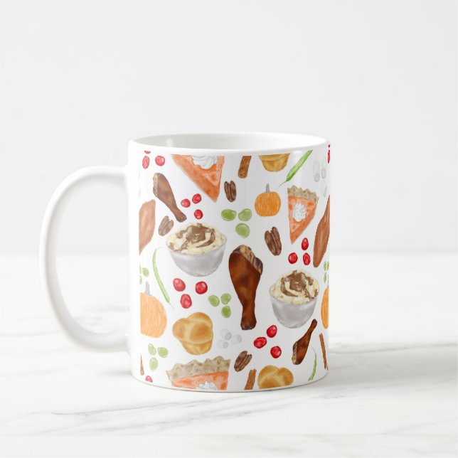 Caneca De Café Comida de Ação de Graças, Mug de Café (Esquerda)