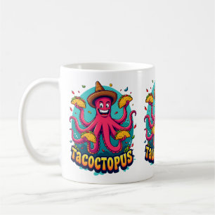 Caneca De Café Comida de Cartoon Engraçado Taco Octopus