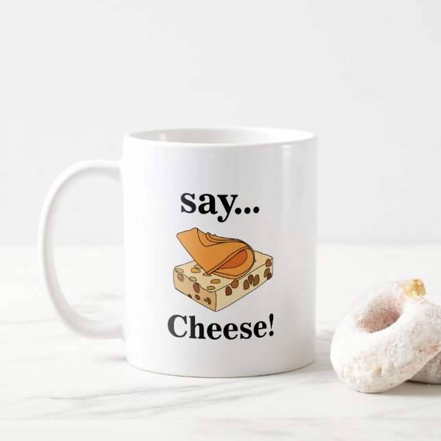Caneca De Café Comida de Queijo Engraçado  (Com Donut)