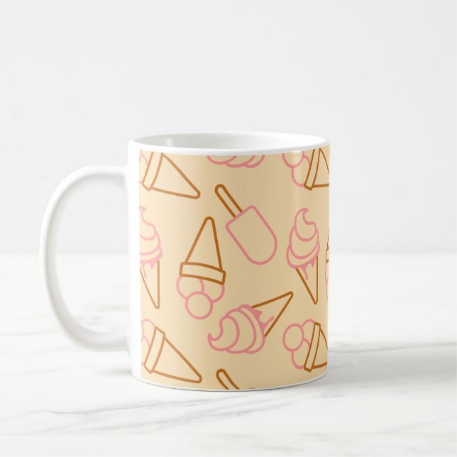 Caneca De Café Comida de verão bonita com contornos de sorvete (Esquerda)