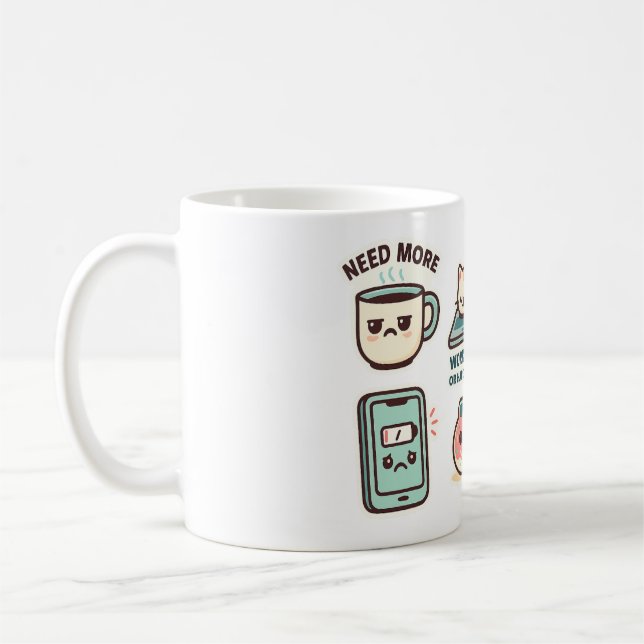 Caneca De Café Comida Engraçada E Gato (Esquerda)
