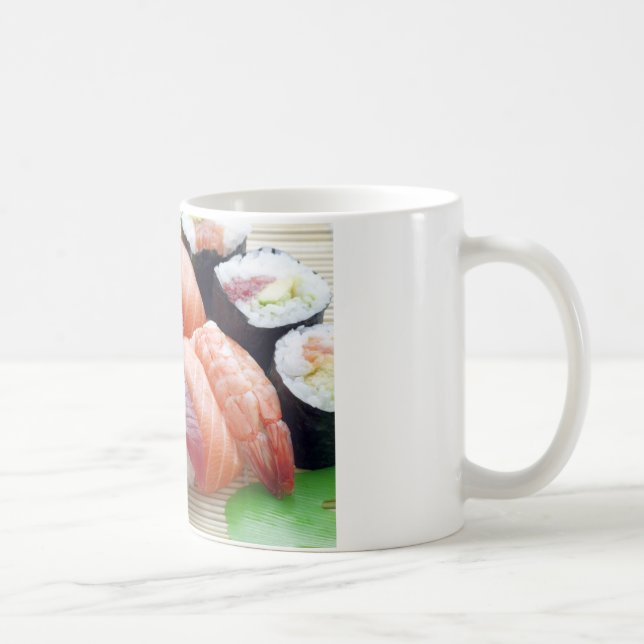 Caneca De Café Comida Japonesa Asiática Sushi Crua Sashimi Fresca (Direita)