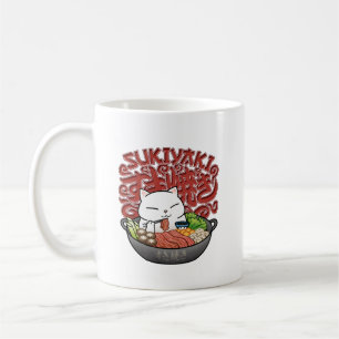 Caneca De Café Comida Japonesa Sukiyaki Cat