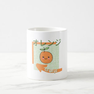 Caneca De Café comida kawaii- laranja, laranja, verde