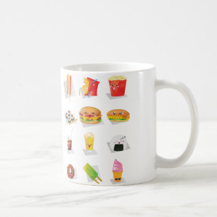 Caneca De Café comida rápida kawaii