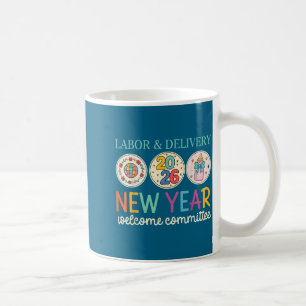 Caneca De Café Comitê de Boas-Vindas do Ano Novo 2026 Trabalho &