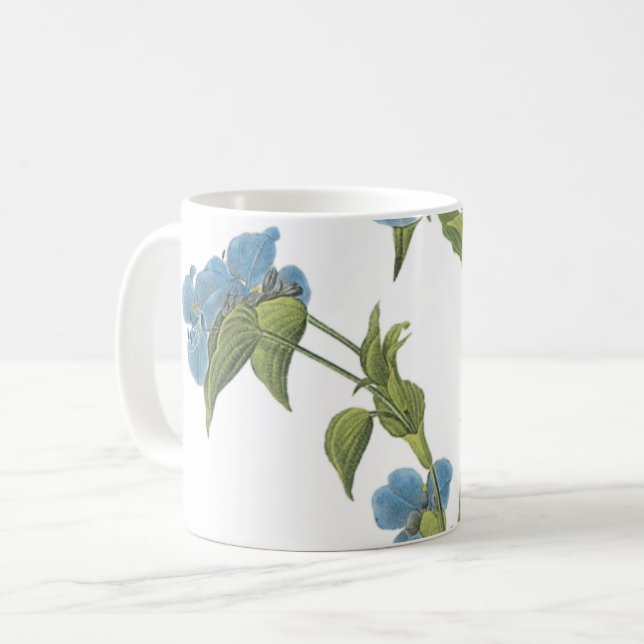 Caneca De Café commelina (Commelina tuberosa) por Redouté (Frente Esquerda)