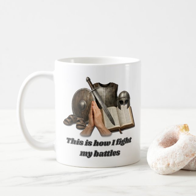 Caneca De Café Como Eu Luto Minhas Batalhas (Com Donut)