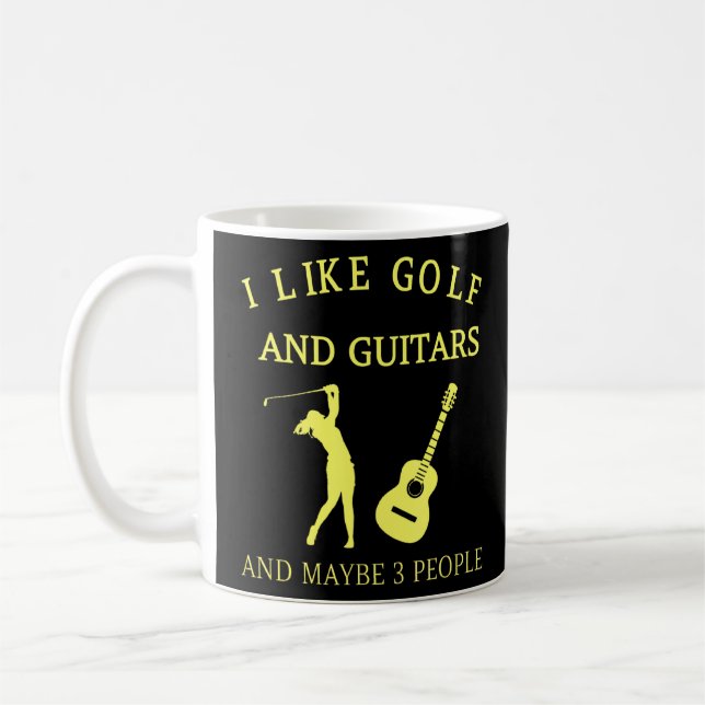 Caneca De Café Como Golfe e Guitares e talvez 3 pessoas (Esquerda)
