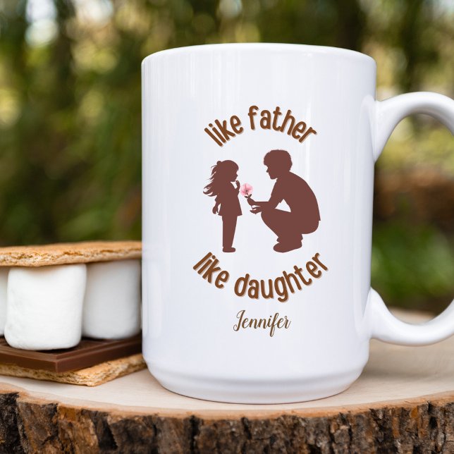 Caneca De Café Como Pai Como Filha Engraçado Personalizado (Criador carregado)