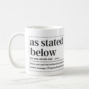 Caneca De Café Como se diz abaixo a definição engraçada