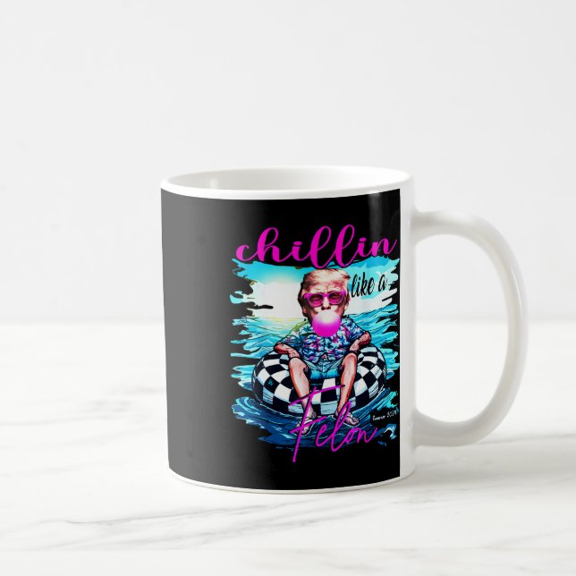 Caneca De Café Como Um Felon Retro Summer Pink Trump 2024 (Direita)