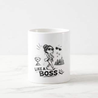 Caneca De Café Como uma Mulher Chefe Esboço Projeto Confidente Fe