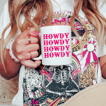 Caneca De Café Como vai Caubói Último Rodeio<br><div class="desc">Um divertido design de caubói com detalhes rosa quente e rosa claro</div>
