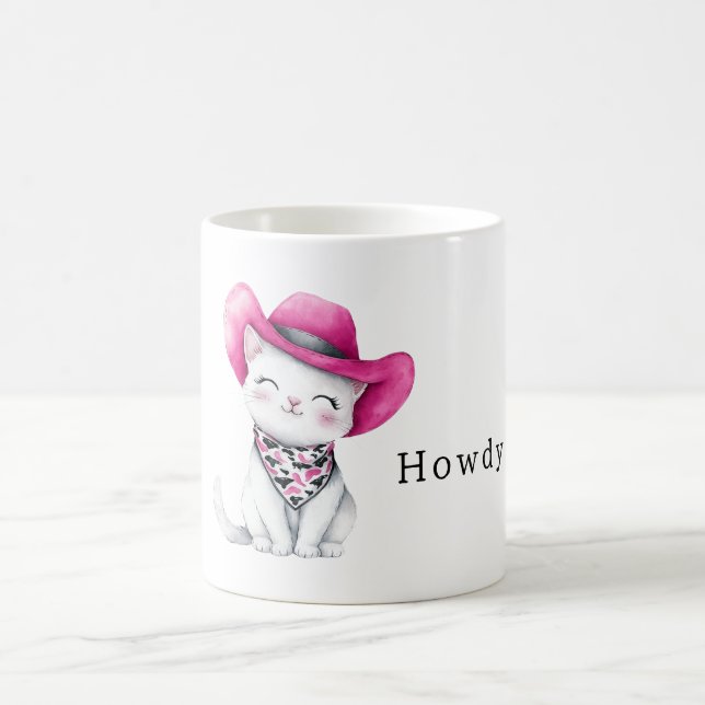 Caneca De Café Como vai, Vaqueira Rosa com um Chapéu (Centro)