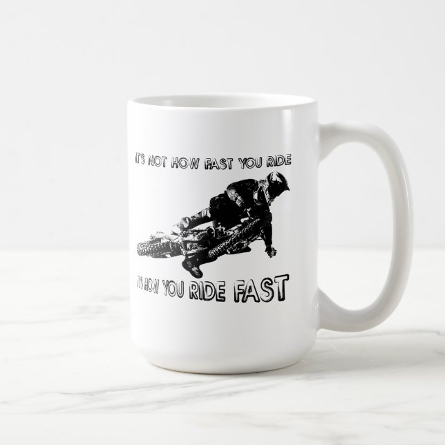 Caneca De Café Como Você Anda Rápido em Moto de Trilha Motocross  (Direita)