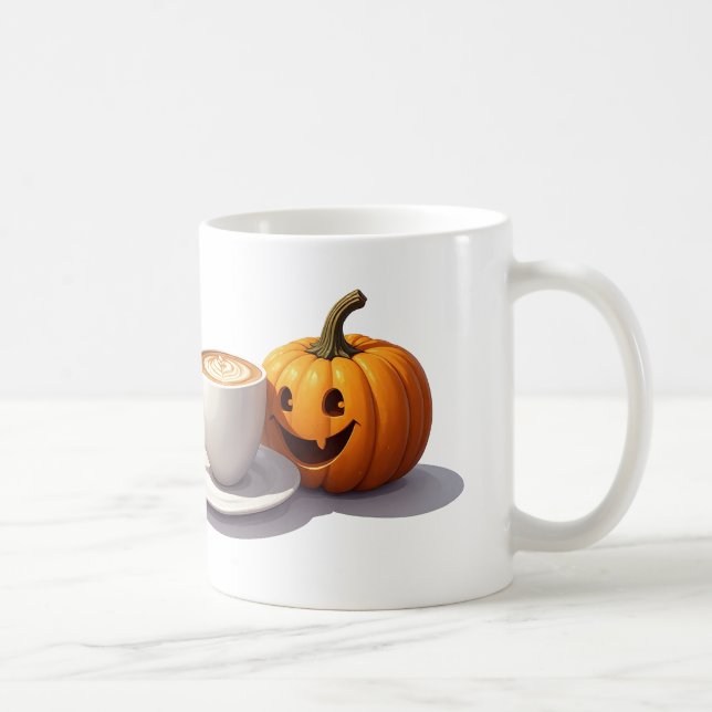 Caneca De Café Companheiro de Latte de Abóbora para Manhãs de Out (Direita)