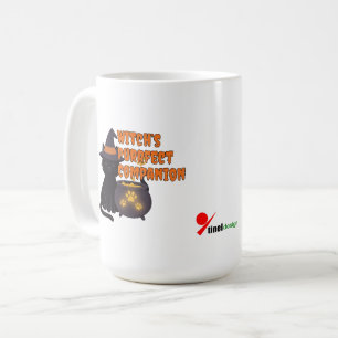 Caneca De Café Companheiro Perfeito da Bruxa   Halloween Fofo 