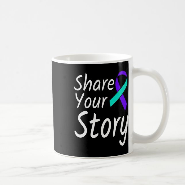 Caneca De Café Compartilhe sua história Prevenção Suicida Fita Aw (Direita)