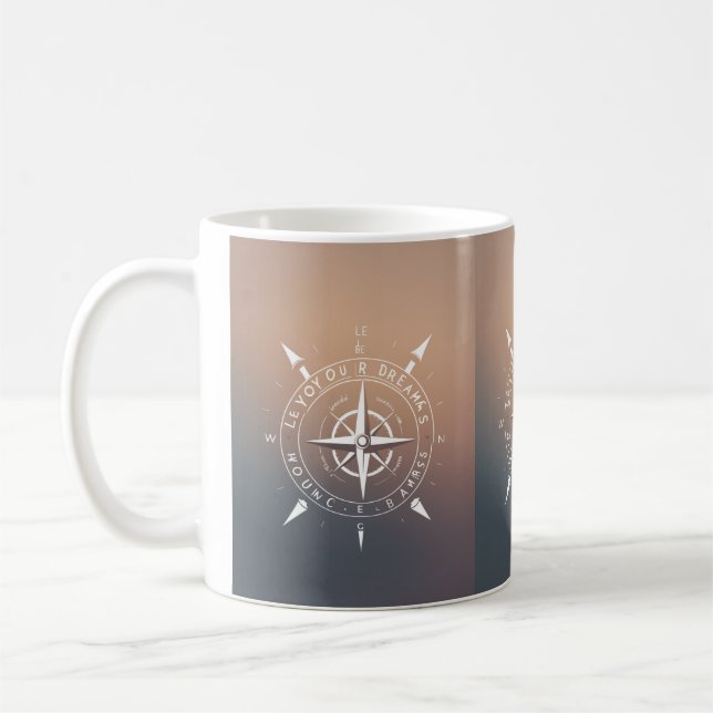 Caneca De Café Compass Design Modren Mug (Esquerda)