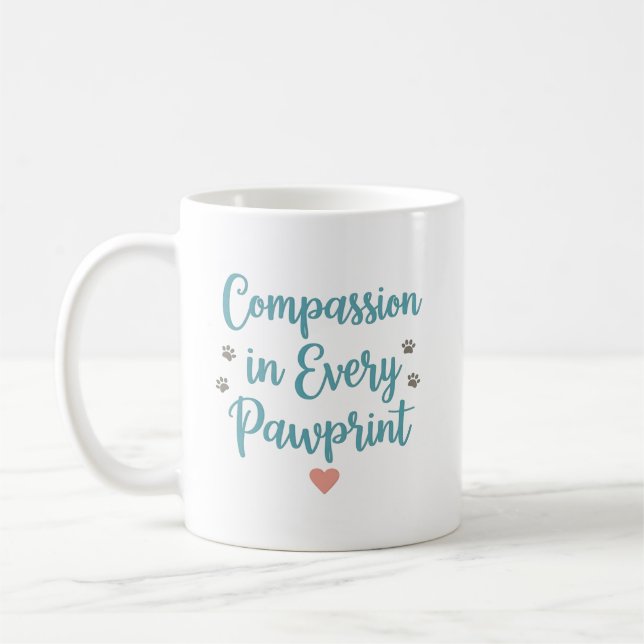 Caneca De Café Compassion in Every Pawprint – Vet Tech (Esquerda)