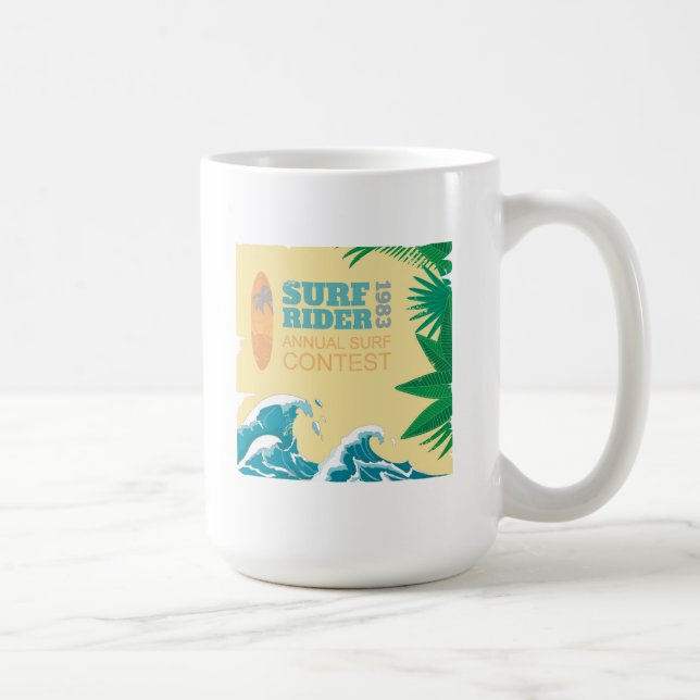 Caneca De Café Competição |1983 do surf do cavaleiro do surf (Direita)