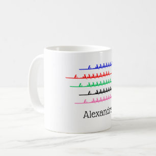 Caneca De Café Competição de Remo Feminino - Até Cinco Barcos