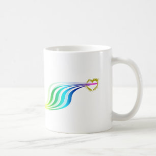 Caneca De Café Competindo corações do arco-íris