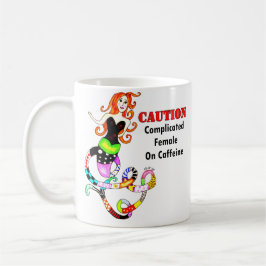 Caneca De Café "Complicou a fêmea sereia na cafeína"