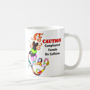 Caneca De Café "Complicou a fêmea sereia na cafeína"