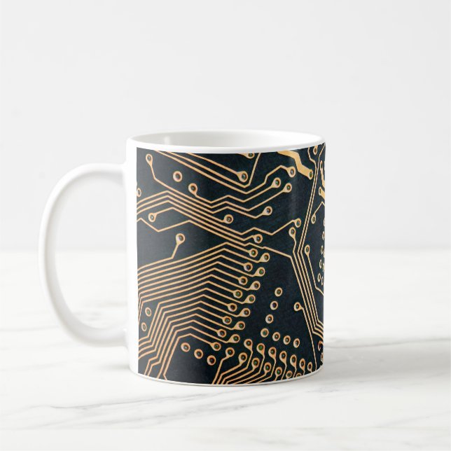 Caneca De Café Componentes eletrônicos, fechamento de placa de co (Esquerda)