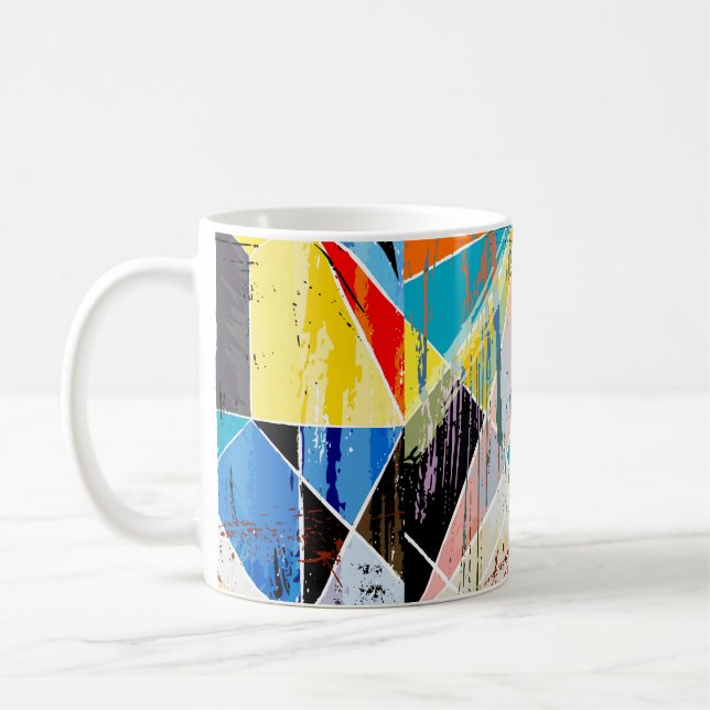 Caneca De Café composição de fundo abstrato, com traços, spl (Esquerda)