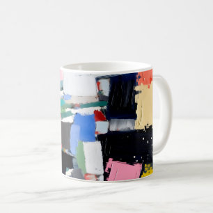 Caneca De Café Composição de Obra de Arte Abstrata