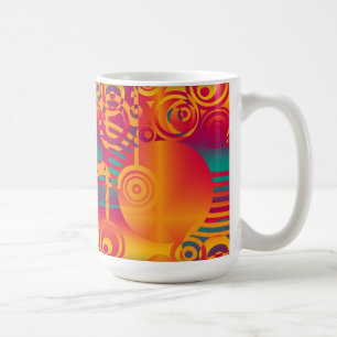 Caneca De Café Composição do fundo - círculo colorido moderno