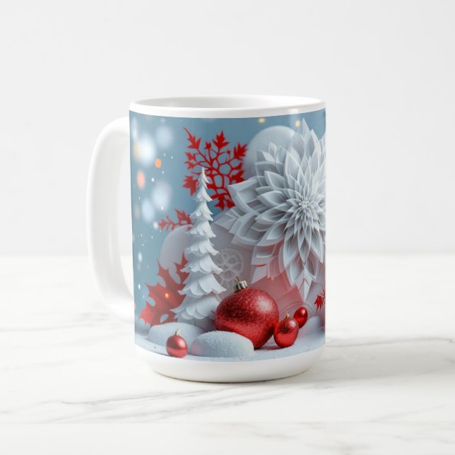 Caneca De Café Composição Flor de Inverno (Frente Esquerda)