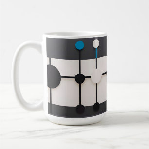 Caneca De Café Composição Geométrica Abstrata com Círculos